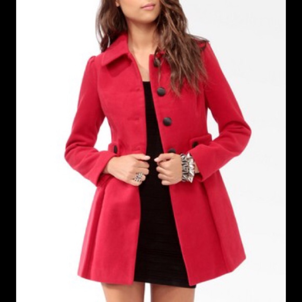 NWOT Red button down coat